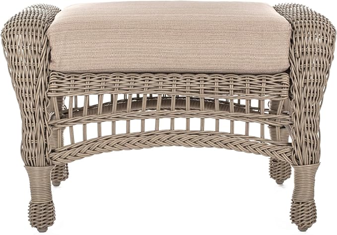 Saturn Collection Outdoor Garden Patio Ottoman Light Brown - Image 3