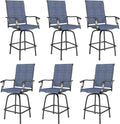 Sophia & William Patio Swivel Bar Stools Set of 6, Bar Height Patio Chairs by SophiaWilliam