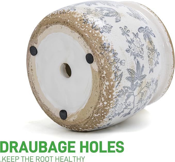 Vintage Ceramic Ice Crack Flower Pot - Image 2