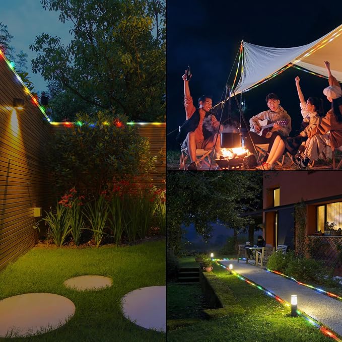 Solar Rope Lights Outdoor Waterproof, 33FT 100LED Outdoor String Lights Clear - Image 3