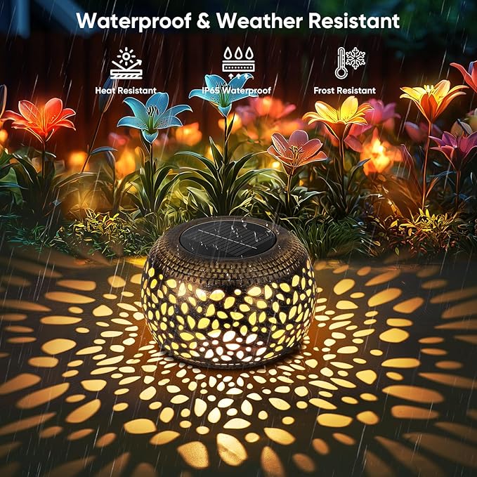 Solar Lantern Outdoor Patio Decor: 4 Pack Solar Lanterns Outdoor Waterproof - Image 7