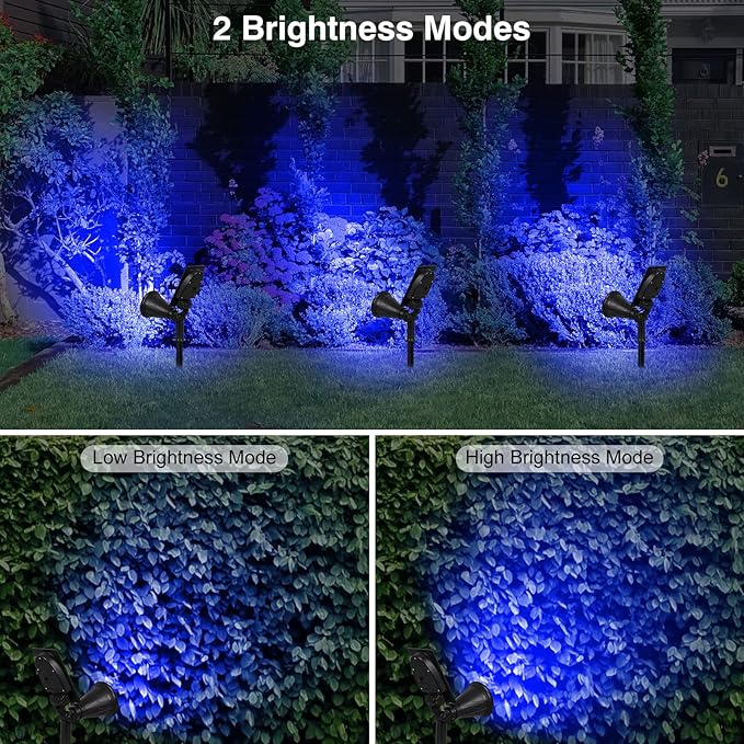 T-SUN Blue Solar Spotlights, Outdoor Waterproof Auto ON/Off Adjustable Garden - Image 7