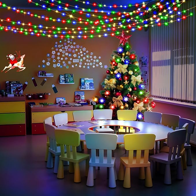 KNONEW Christmas String Lights Indoor Plug in, 60FT 180LED Outdoor Waterproof - Image 5