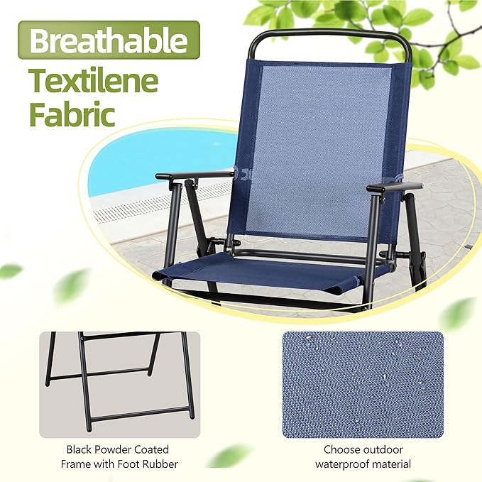 Vongrasig 6 Pieces Folding Patio Dining Set, All Weather Small Metal Outdoor - Image 4
