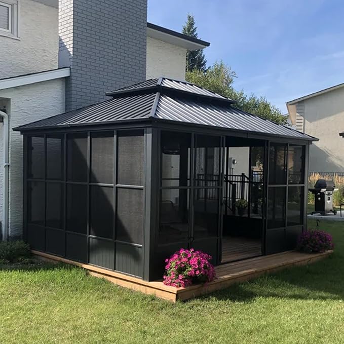 PURPLE LEAF 12' X 14' Hardtop Gazebo Solarium - Image 3