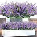 16Pcs Artificial Grass Fake Plants 17.3in Outdoor Plants UV Resistant Faux by Phliofd