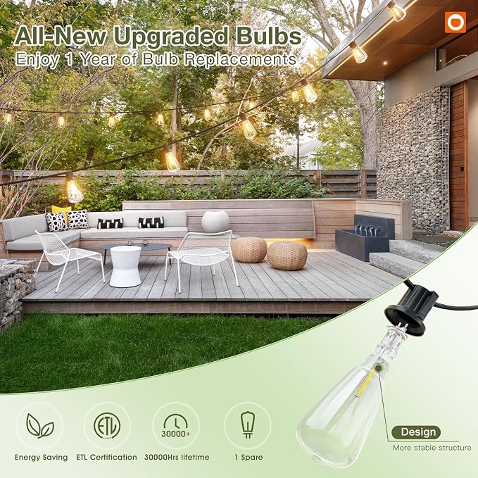 addlon 54 FT Solar String Lights Waterproof, Patio Lights Solar Powered - Image 9