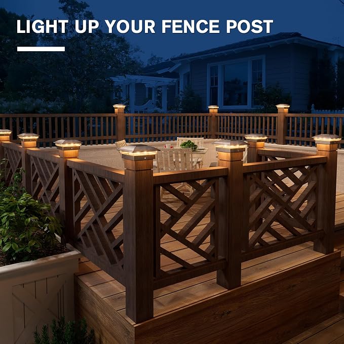 VOLISUN Solar Post Cap Light Outdoor 12pack, Solar Deck Fence - Image 4