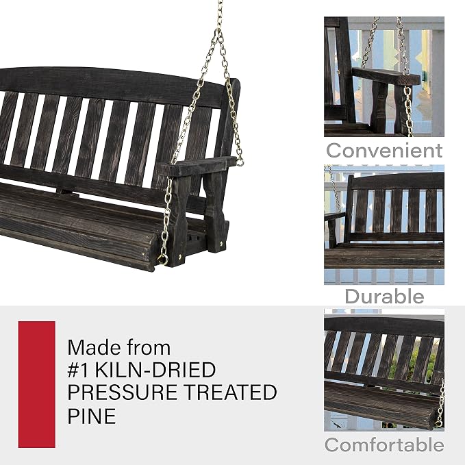 Amish Casual Heavy Duty 800 Lb Mission Treated Porch Swing - Image 5