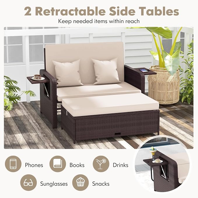 RELAX4LIFE Wicker Patio Outdoor Daybed - Image 5