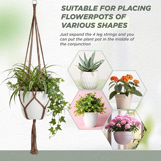 EBOOT 2 Pack 41 48 Inch Large Macrame Plant Hanger Rope to Hang Flower Pot - Image 5