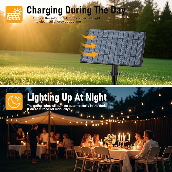 Solar String Lights Outdoor Waterproof, 100FT Solar Powered Outdoor Lights - Image 2
