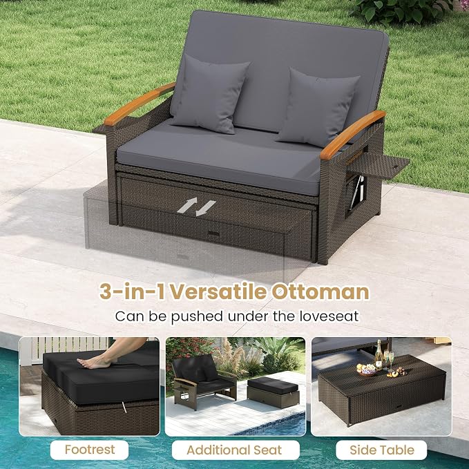 Tangkula Patio Rattan Daybed - Image 7
