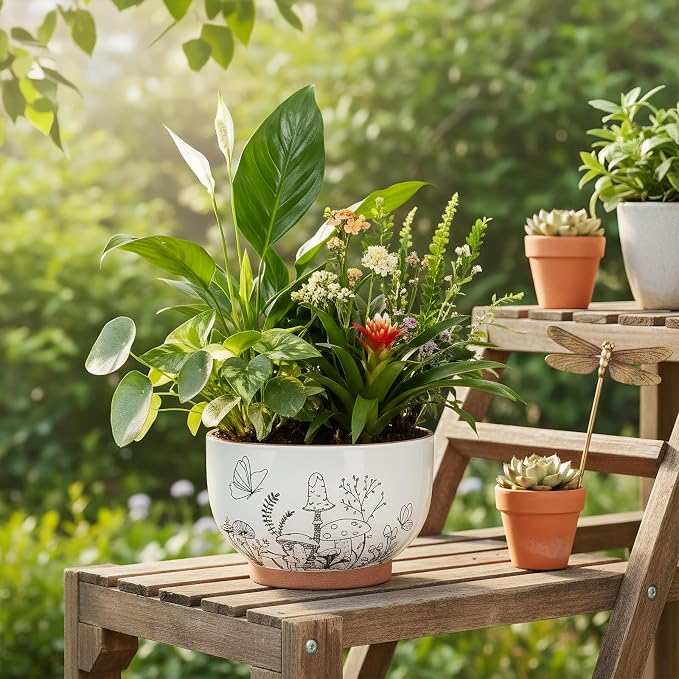 YBX 8 Inch & 6 Inch Terracotta Pots, Plant Pots, Flower Pots - Image 4
