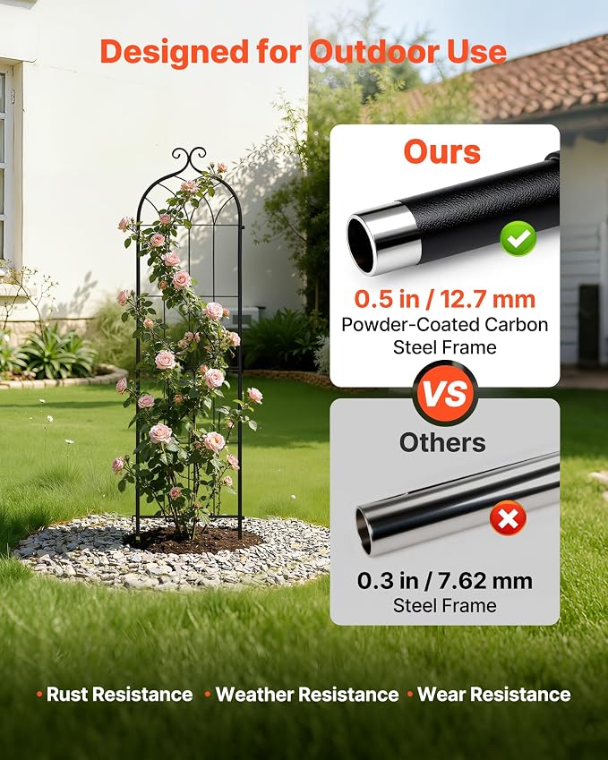 VEVOR Garden Trellis, 60 x 15 inch Rose Trellis, 4 Packs Garden Flower Rose - Image 3