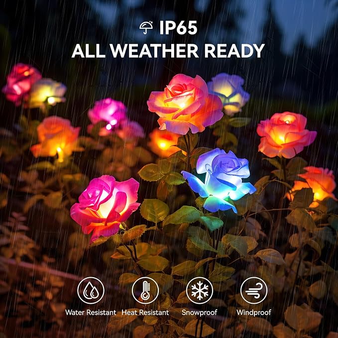 WdtPro Solar Garden Lights Outdoor, 4 Pack Solar Light Outdoor - Image 3
