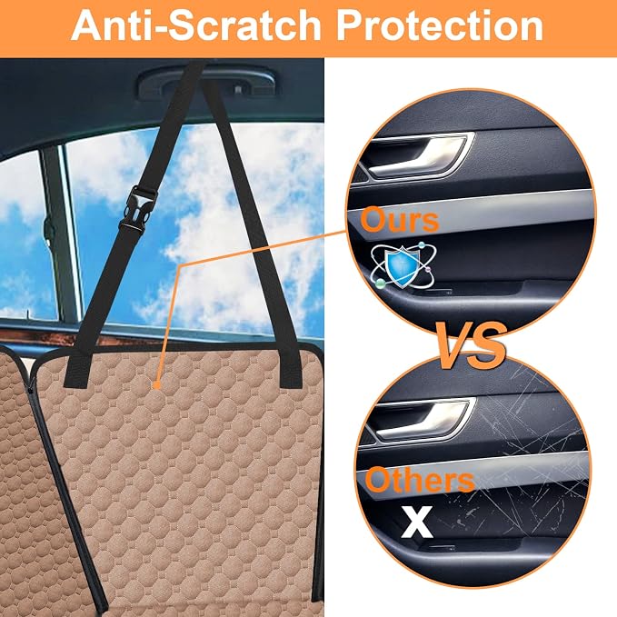 Mancro Back Seat Pet Cover for Dogs, 2025 Upgraded 600D Heavy Duty Waterproof & - Image 2