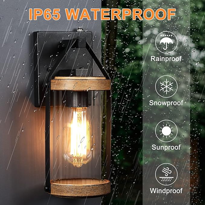 LONEDRUID Dusk to Dawn Sensor Outdoor Wall Sconce Lighting Anti-Rust Exterior - Image 5