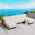 Sectional Outdoor Patio Furniture, U Shaped Rattan Wicker Sectional Sofa by SUNSHINEVALLEY