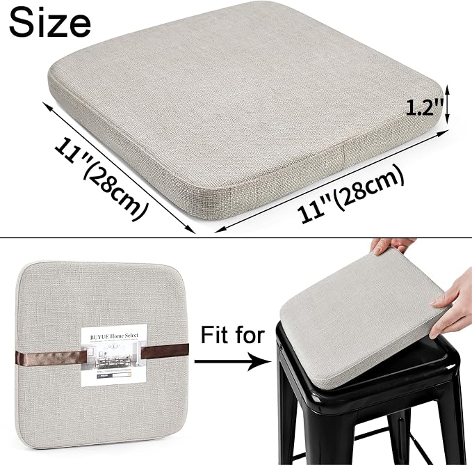 BUYUE Friendly Woven Fabric Magnetic Bar Stool Cushion 1 Piece, Enhanced - Image 4