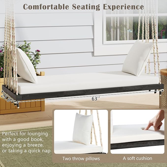 SOFTSEA 2-Person Patio Swing Bench - Image 4