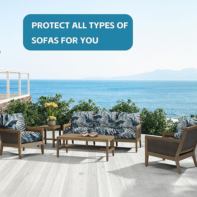 12Pcs Outdoor Cushion Covers, Patio Cushion Covers, Stretch Elastic Slipcovers - Image 4