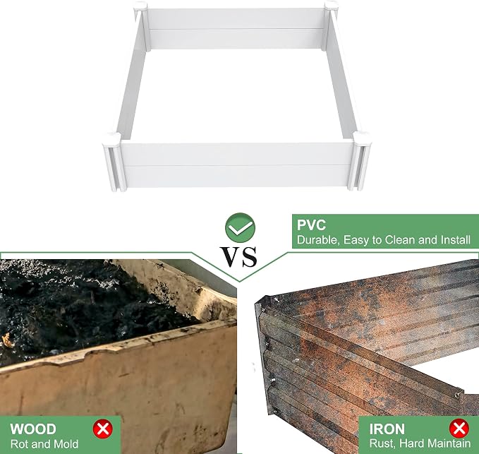 4' x 2' Vinyl Raised Garden Bed Screwless Planter Box - Image 5