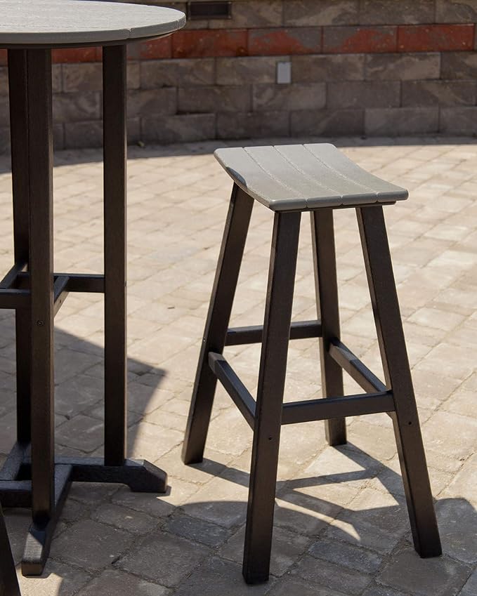 POLYWOOD 2012-FBLTA Contempo Bar Height Saddle Seat Barstool - Image 5