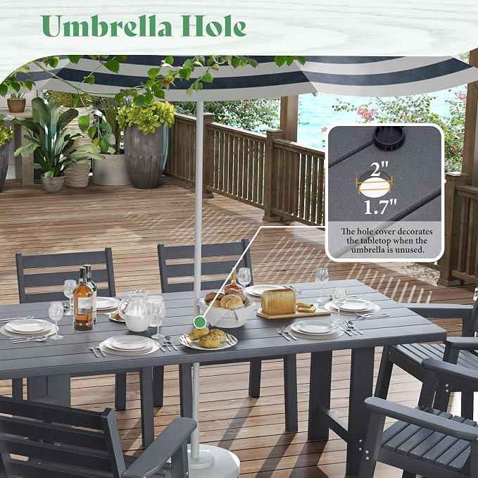 AMERLIFE 7-Piece HDPE Outdoor Dining Set - Image 3
