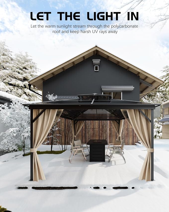 GarveeLife Hardtop Gazebo 10 ft x13 ft - Image 2