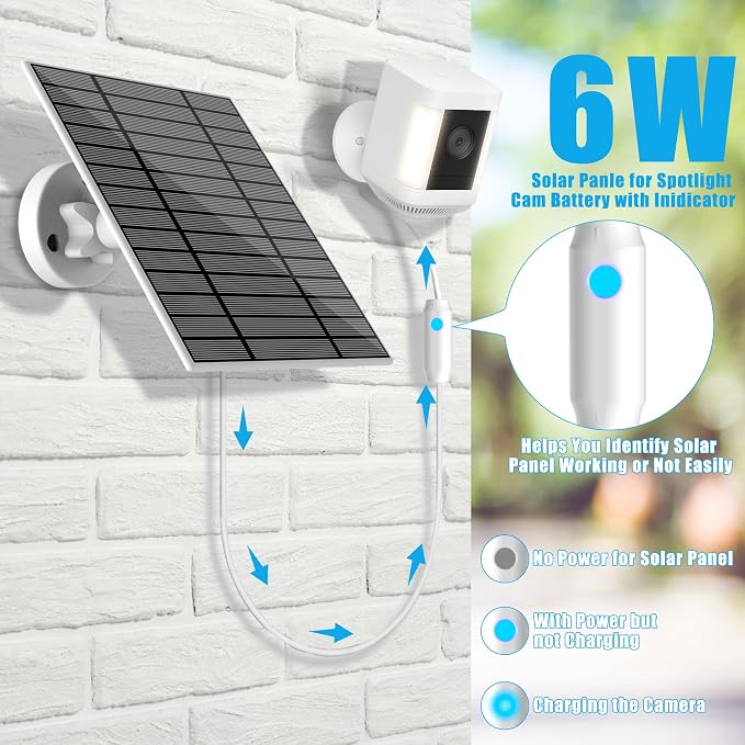 6W Solar Panel Compatible with Ring Spotlight Cam Plus/Pro and Stick Up Cam - Image 3