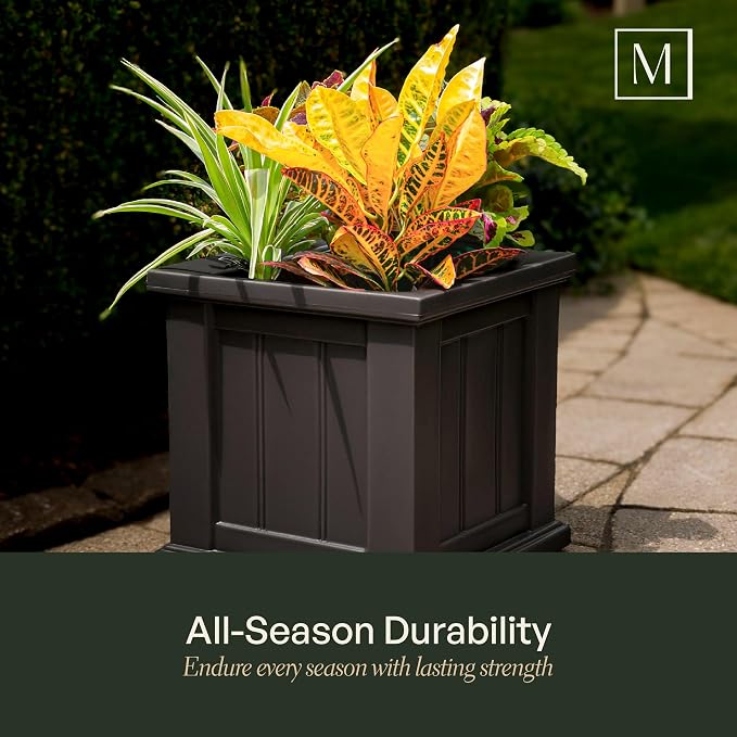 Mayne Cape Cod 14-Inch Square Planter – Self-Watering, Weather-Resistant Planter - Image 4