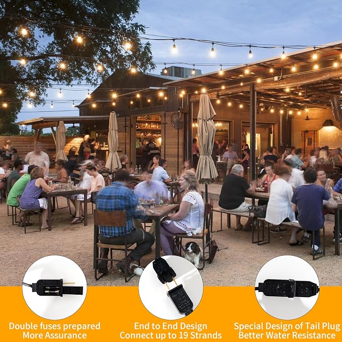 40FT LED Outdoor String Lights Waterproof, G40 LED Globe Outdoor Lights - Image 7