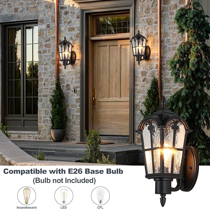 Sucolite Outdoor Wall Light Fixtures Wall Mounted, Exterior Waterproof Porch - Image 4