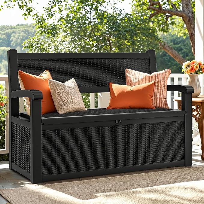 YITAHOME 70 Gallon Storage Bench Deck Box, Lockable Patio Bench, Waterproof - Image 8