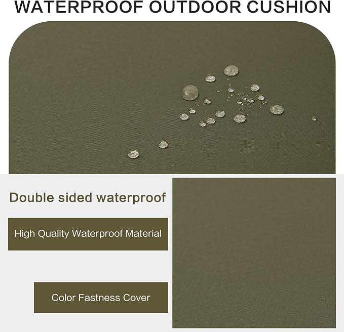 Outdoor Bench Cushion 4 inches Memory Foam Waterproof Patio Furniture Bench - Image 3