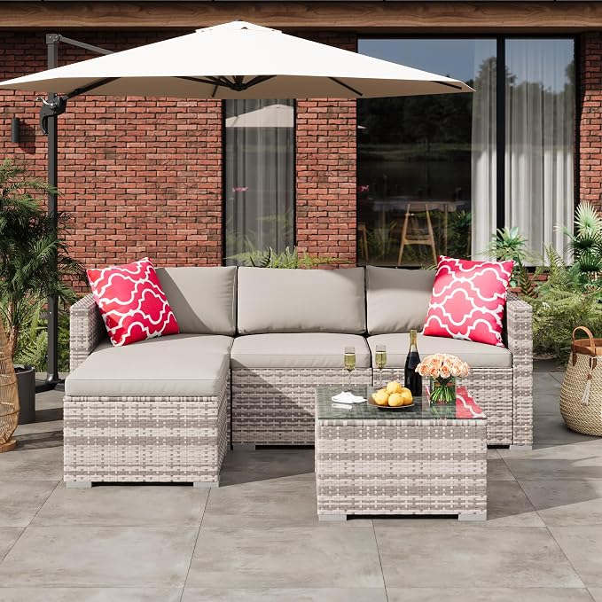 GAOMON 5-Piece All-Weather Patio Furniture Set, Convertible Outdoor Sectional - Image 5