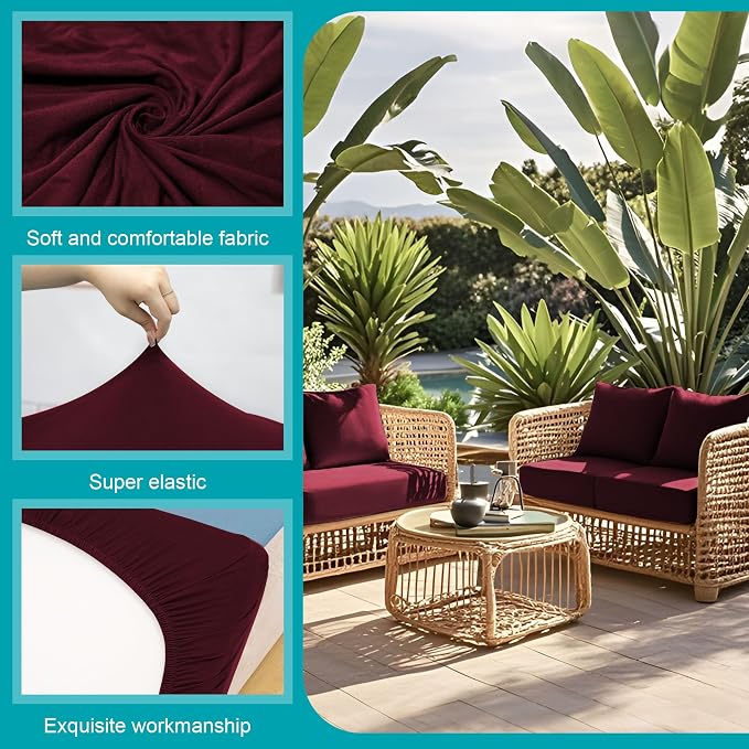 14 Pcs Stretch Patio Cushion Covers, Outdoor Couch Covers Replacement, Outdoor - Image 3