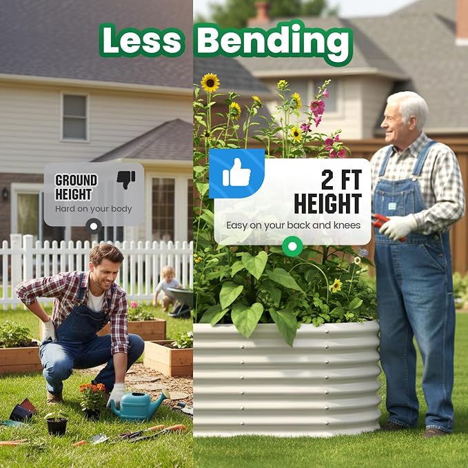 Quictent Galvanized Raised Garden Bed Kit, Strengthened by Crossbar - Image 3