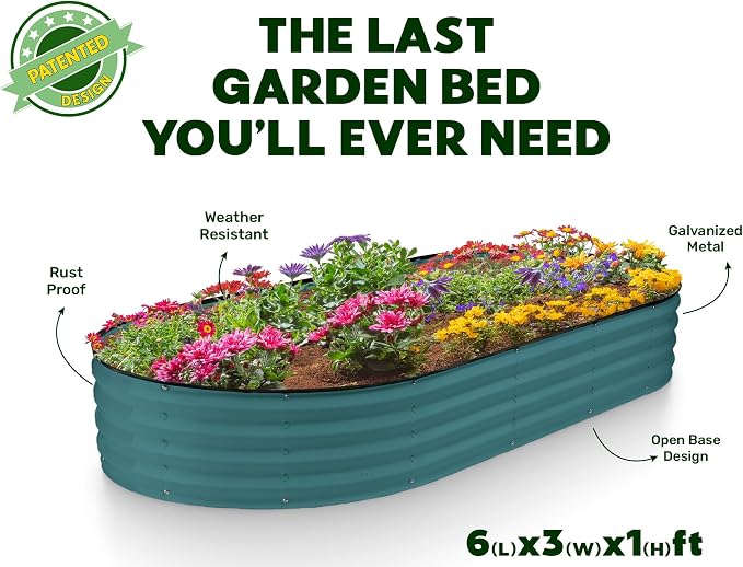 Plant & Plot Galvanized Raised Garden Beds Outdoor // 6×3×1 ft Planter Raised - Image 5