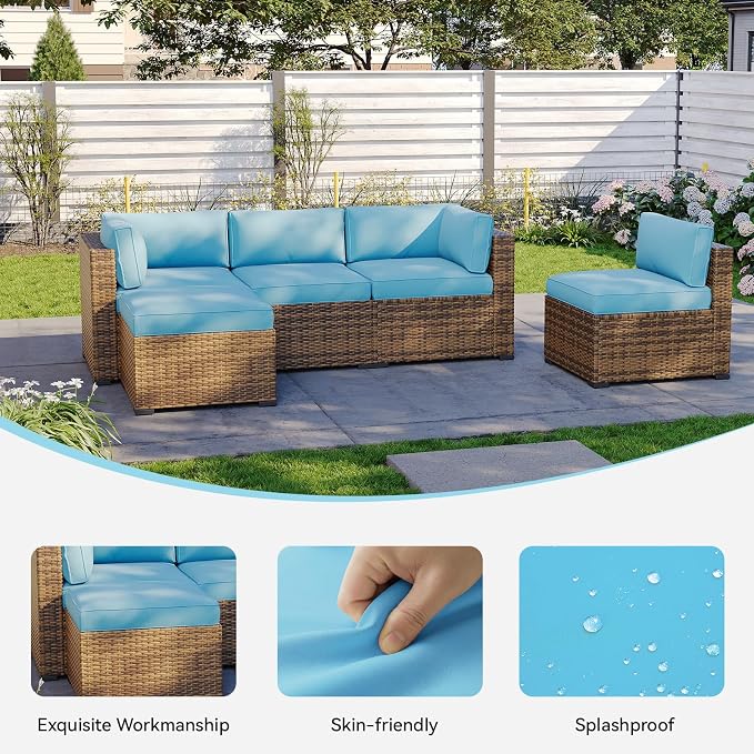 Aoxun 11pcs Patio Cushion Covers Replacement, Waterproof Outdoor Furniture - Image 6