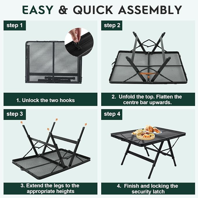 3 FT Folding Grill Table, Portable Camping Table - Image 7
