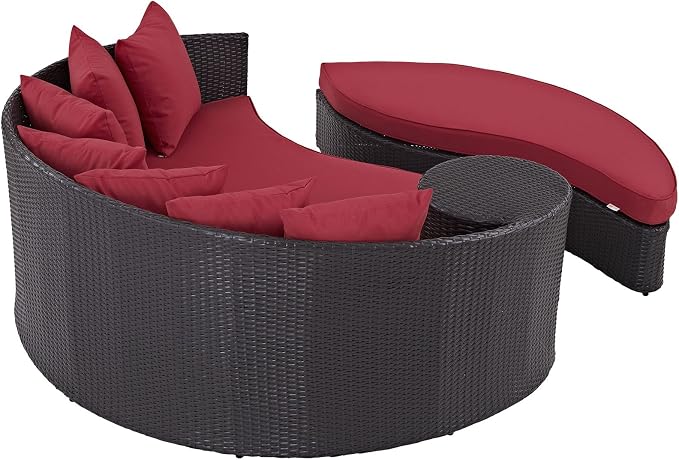 Modway Convene Wicker Rattan Outdoor Patio Poolside Sectional Sofa Daybed - Image 4