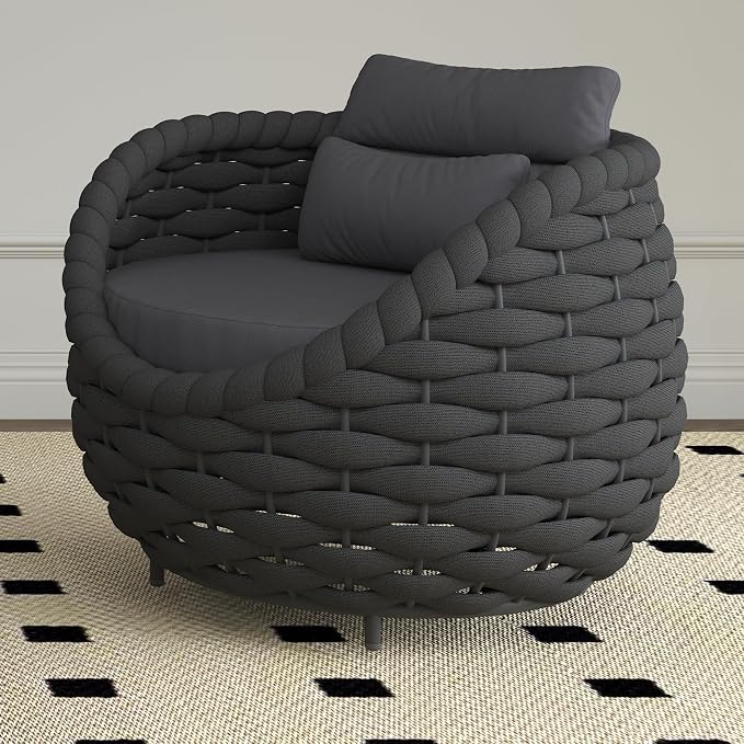 TWT Patio Sofa All-Weather Textilene Rope Balcony Furniture - Image 8