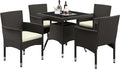 Yaheetech 5-Piece Patio Furniture Set, Outdoor Rattan 4 Dining Chairs & by Yaheetech