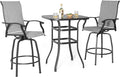 NUU GARDEN 3 Piece Outdoor Patio Bar Set, Patio Bar Furniture Set, Outdoor by NUUGARDENCORPORATION