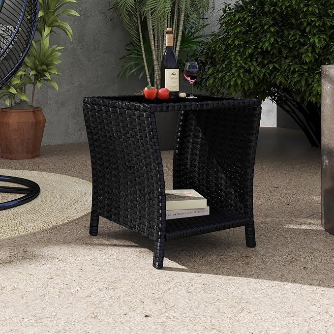 Kinfant Rattan Patio Side Table - Image 2