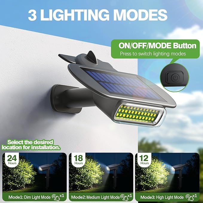 4 Pack Solar Spot Lights Outdoor Waterproof IP68, Auto On/Off Bright Solar - Image 4