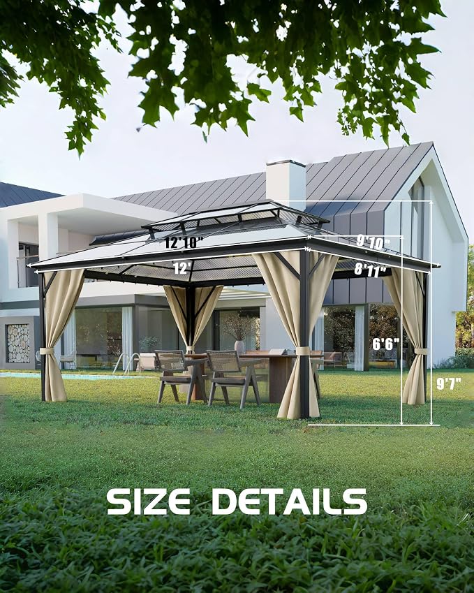 GarveeLife Hardtop Gazebo 10 ft x13 ft - Image 3