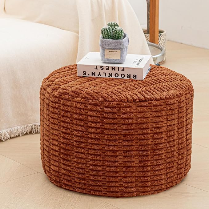 Asuprui Pouf Ottoman Round Ottoman Foot Rest Foot Stool Poufs - Image 4